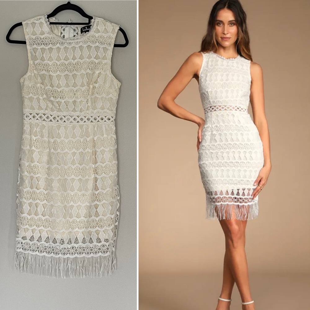 Lulu's White Lace Mini Dress